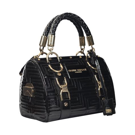 versace v handle leather satchel for sale cheap|versace leather handbags.